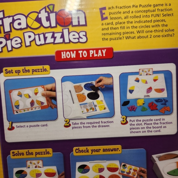 NEW Fraction Pie Puzzles Games Toy SCHOOL Math Education - LEARN FRACTIONS - Picture 6 of 11